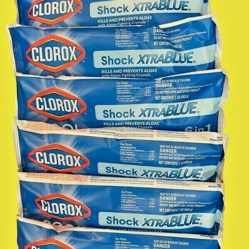 CLOROX POOL & SPA SHOCK XTRA BLUE 6 IN 1 FORMULA - 6 PACK NO BOX SHIPS FAST
